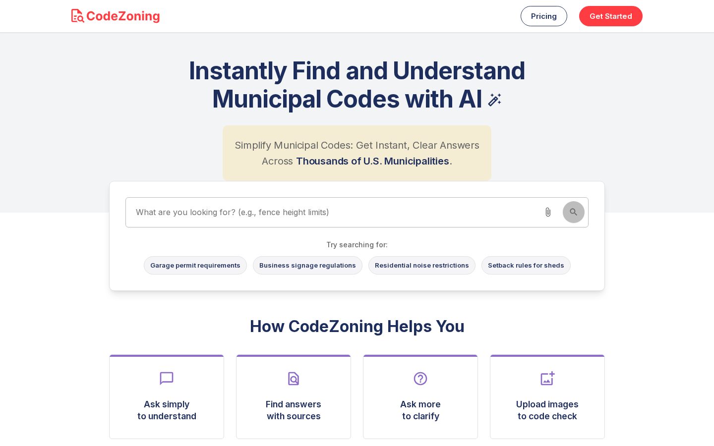 Code Zoning Homepage
