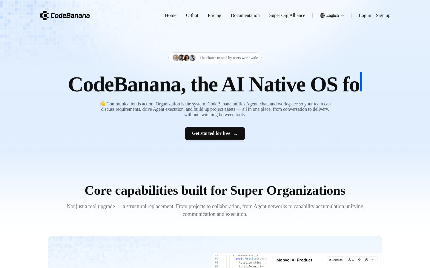 CodeBanana Homepage