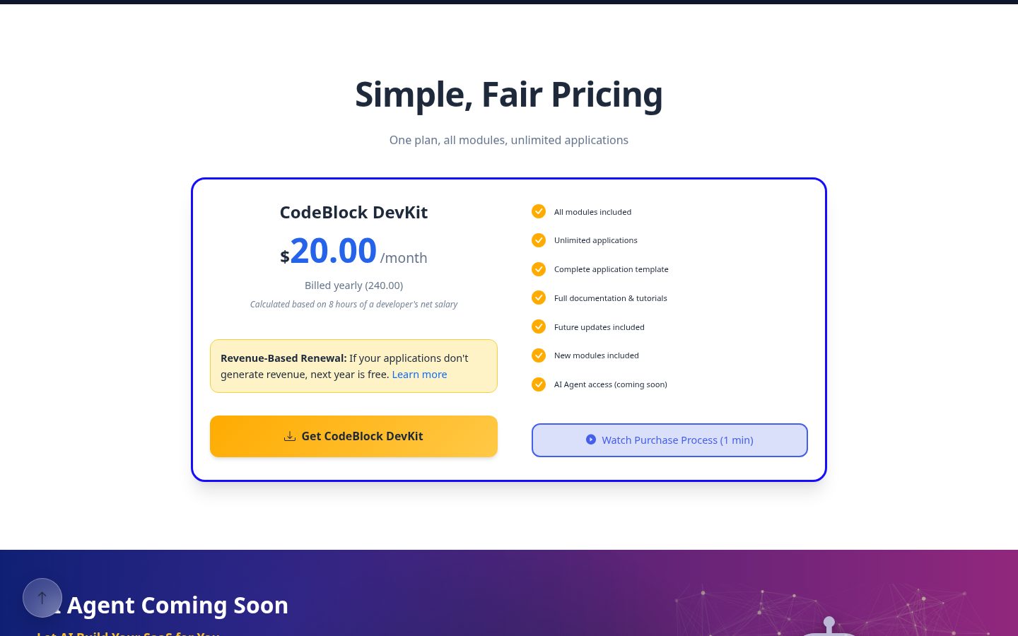 CodeBlock DevKit Pricing