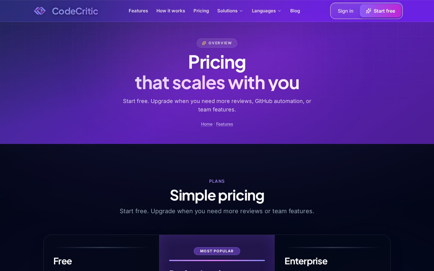 CodeCritic Pricing