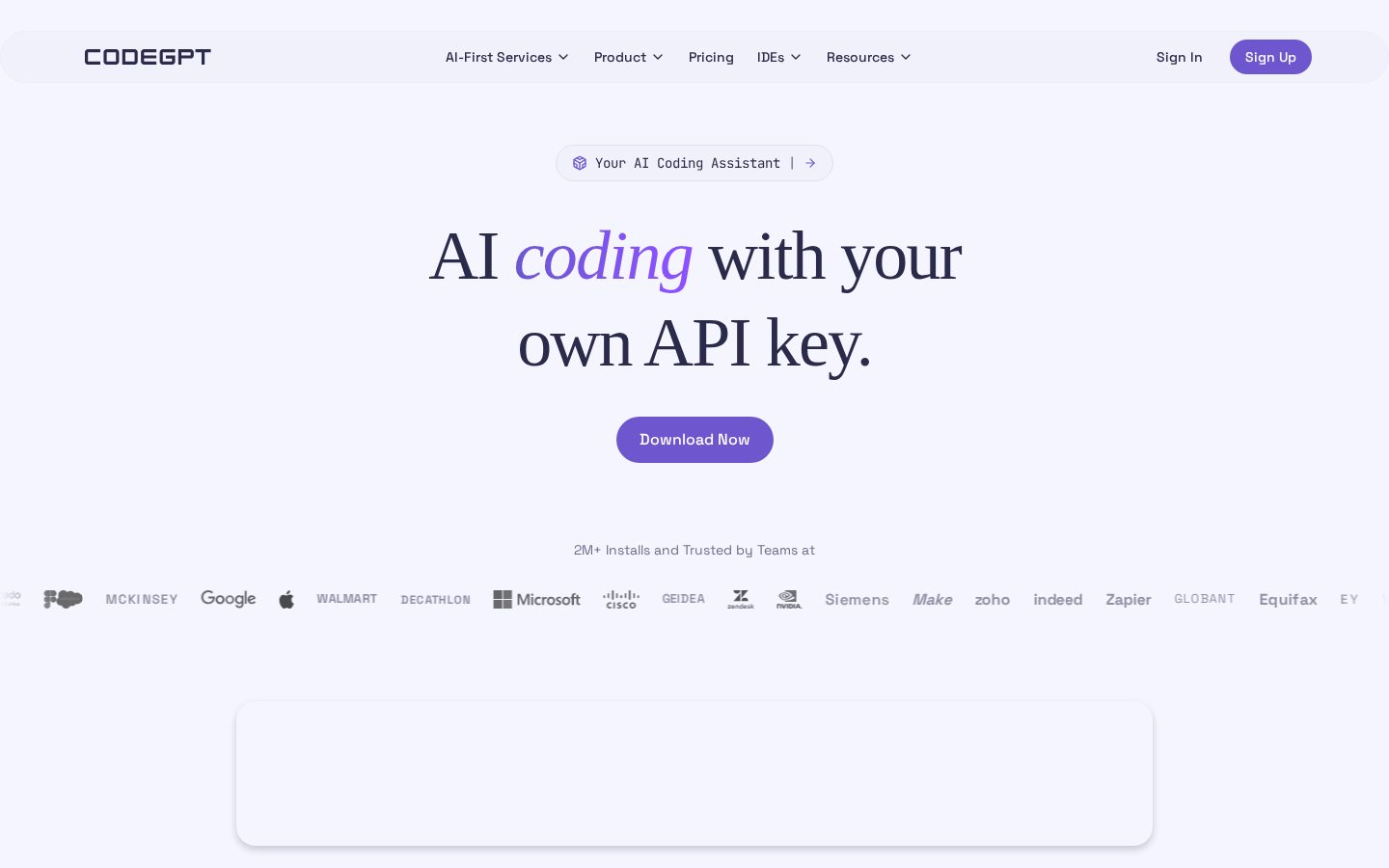 CodeGPT Homepage