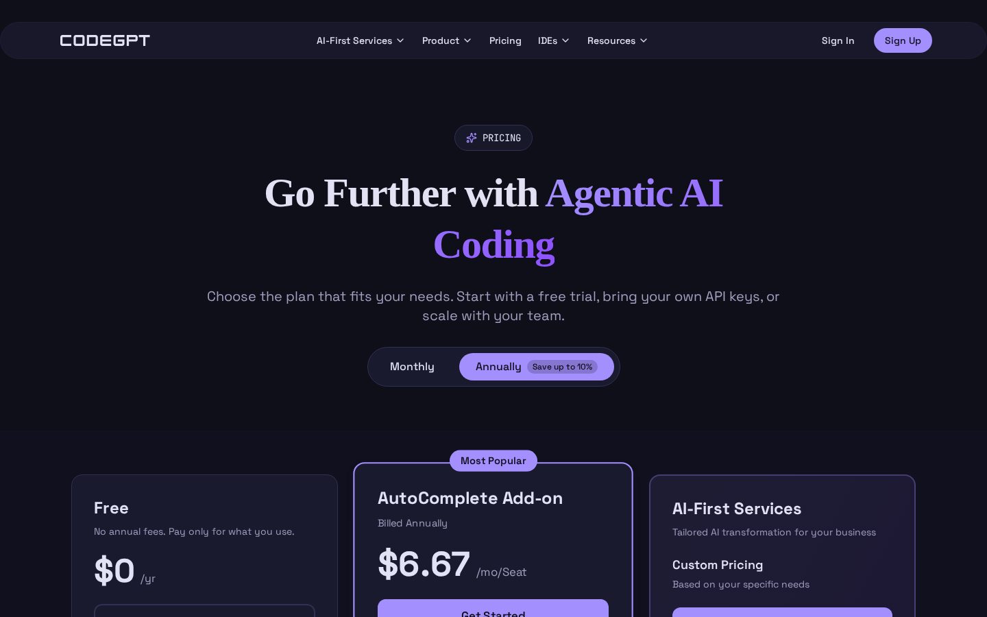 CodeGPT Pricing