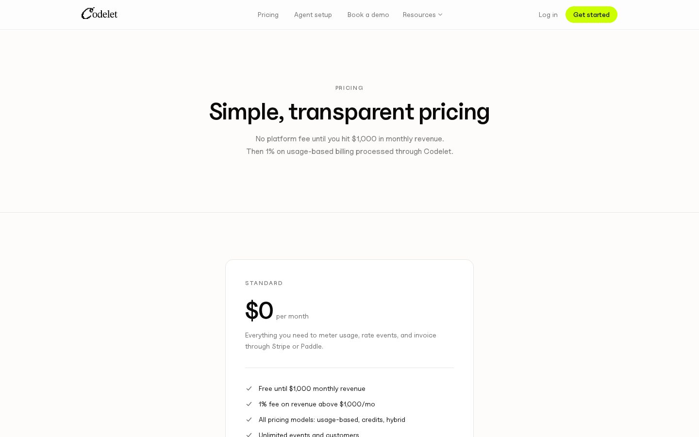 Codelet Pricing