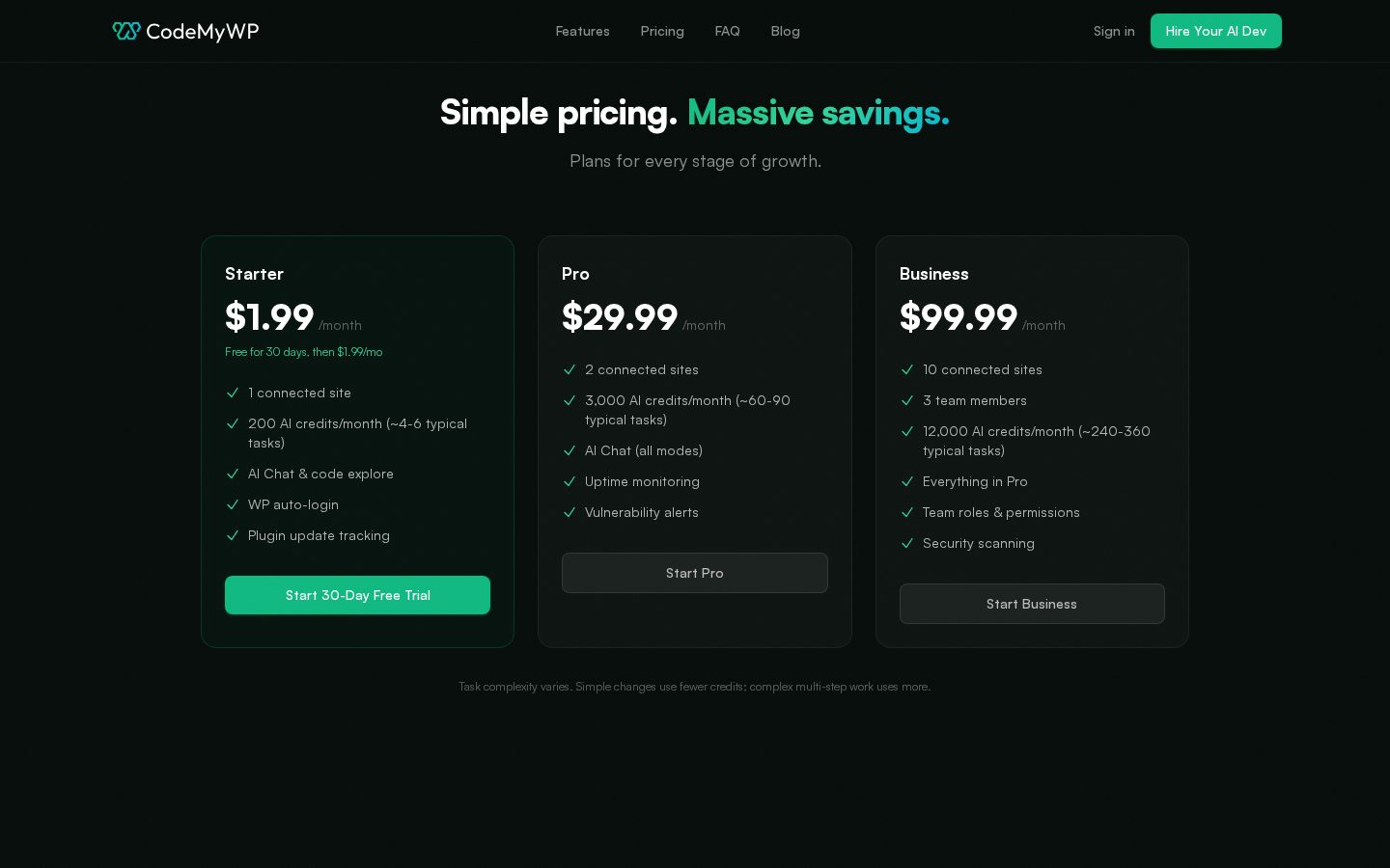 CodeMyWP Pricing