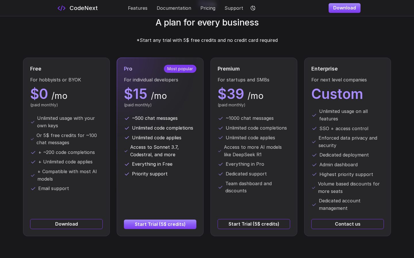 CodeNext AI Pricing