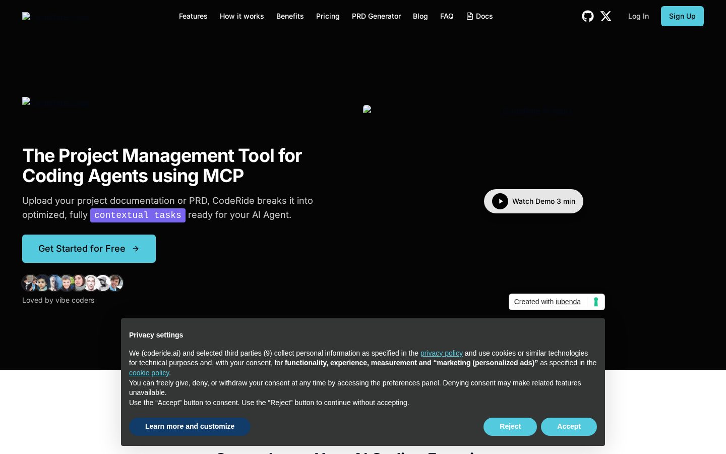 CodeRide (Beta) Homepage