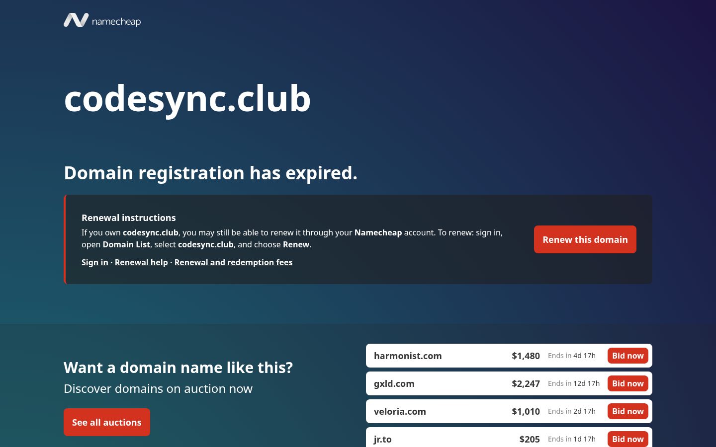 Codesync Club Homepage
