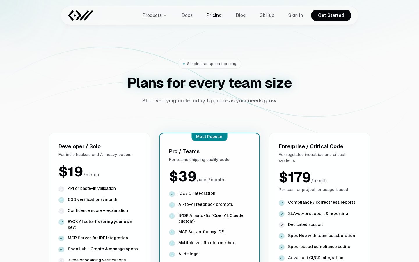 Codve Pricing