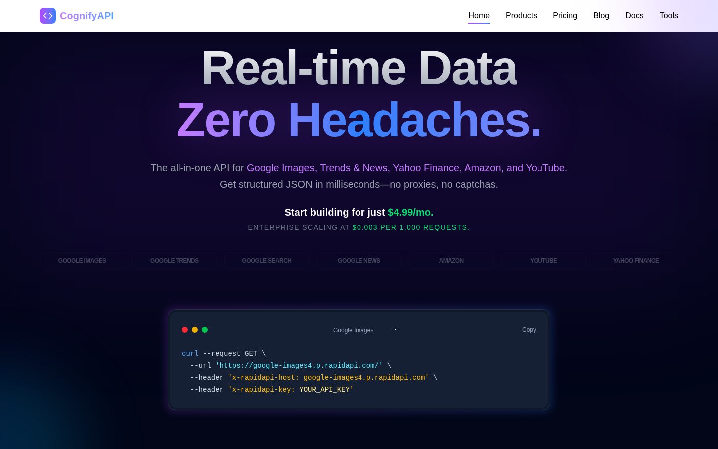 CognifyAPI Homepage