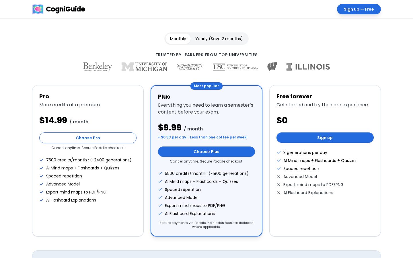 CogniGuide Pricing