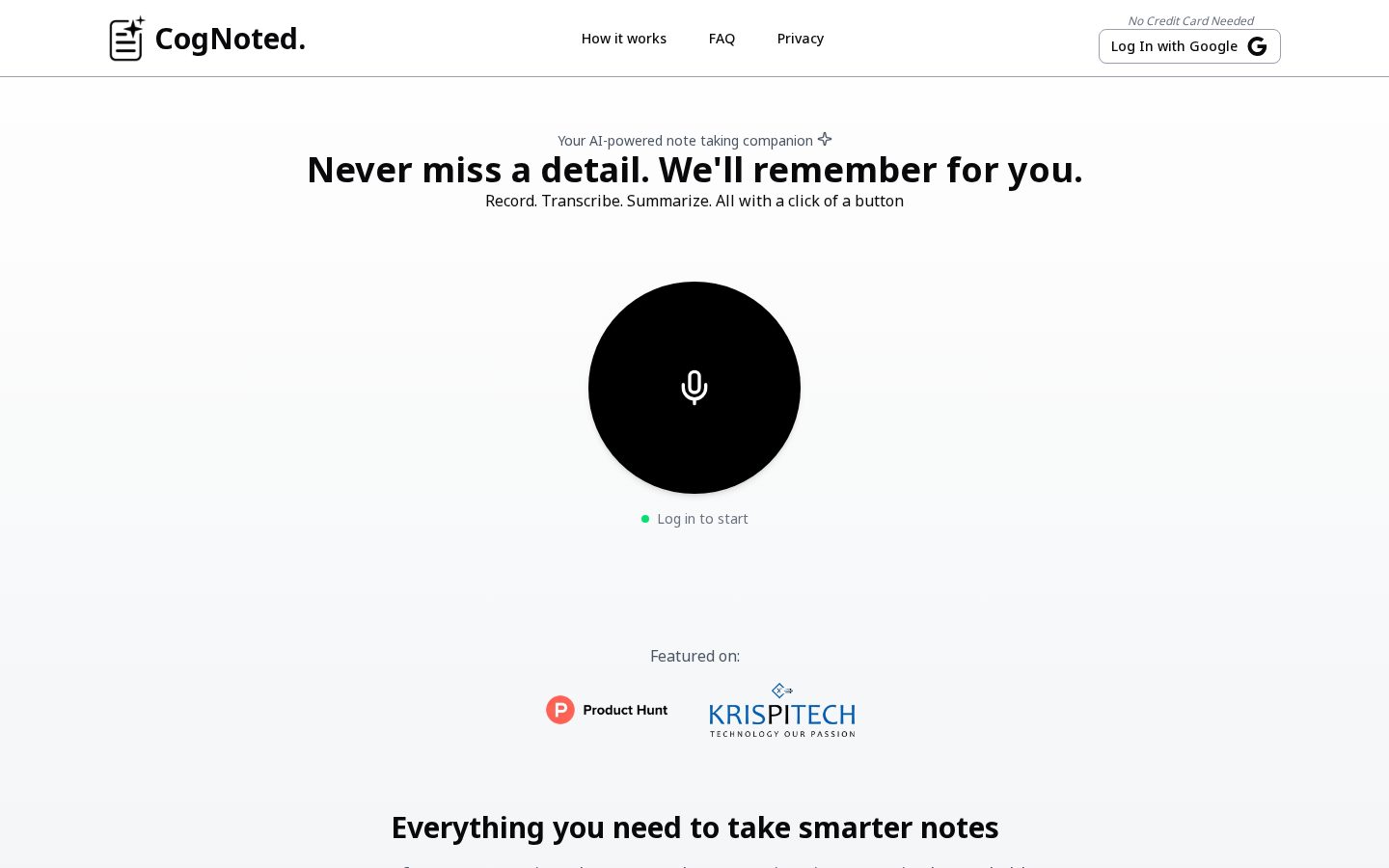CogNoted Homepage