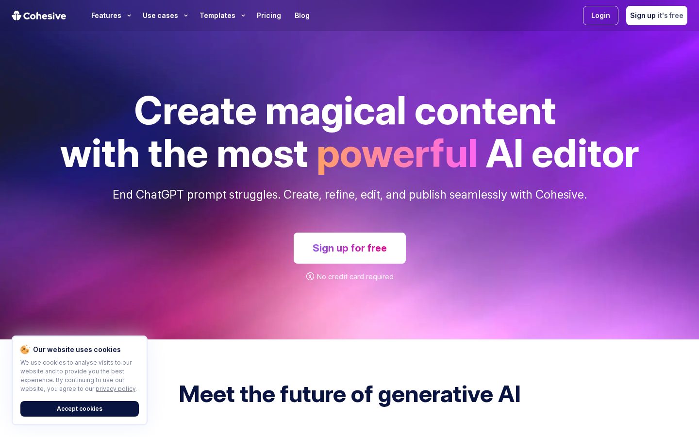 Cohesive Homepage