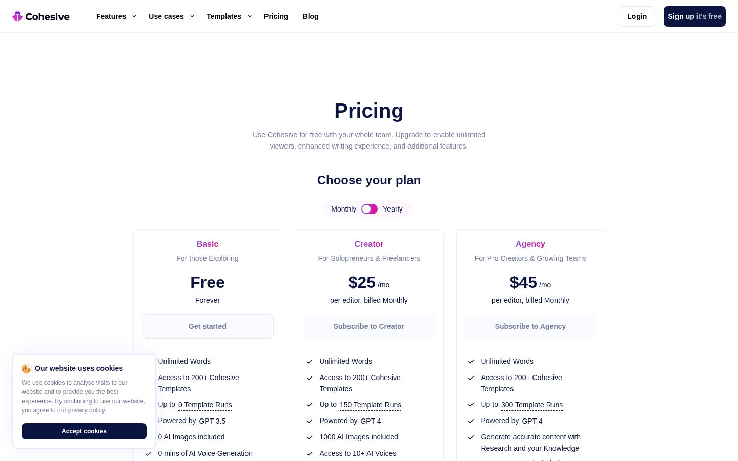 Cohesive Pricing