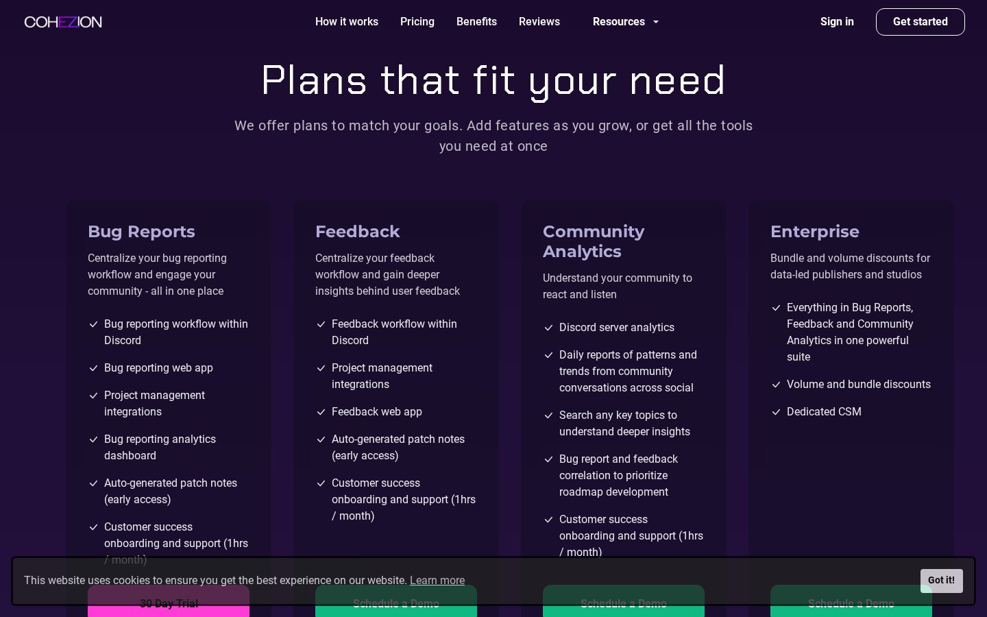 Cohezion Pricing