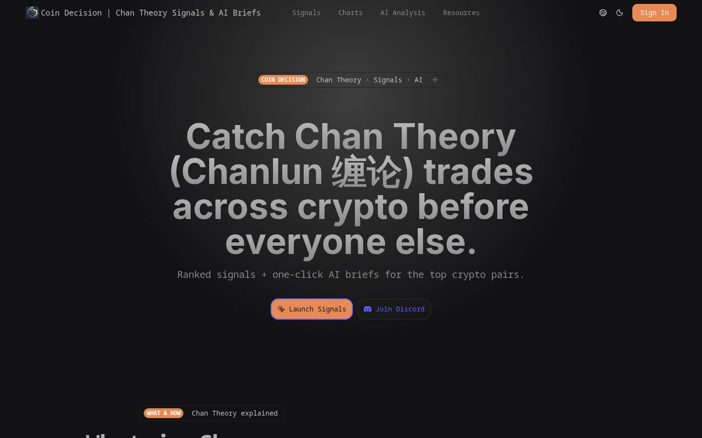 Coin Decision Homepage
