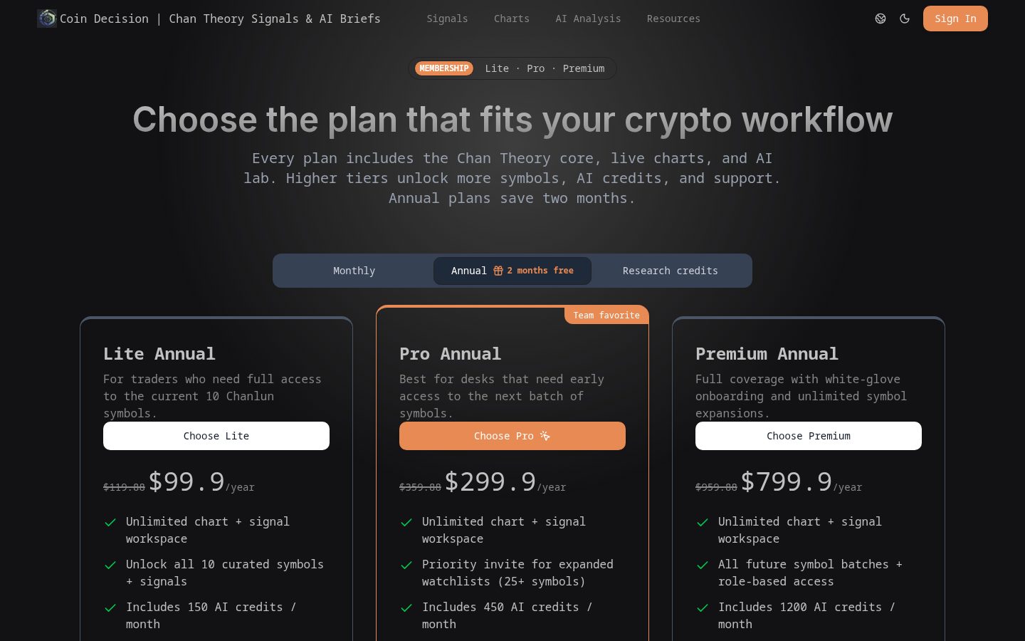 Coin Decision Pricing