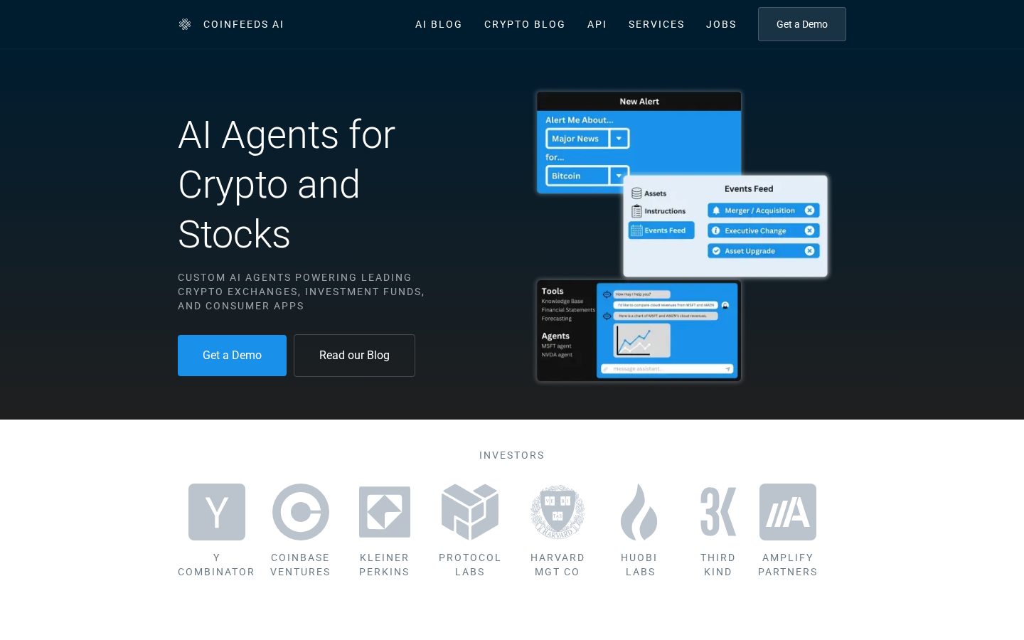 Coinfeeds AI Homepage