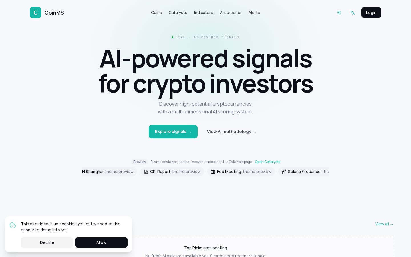 CoinMS Homepage