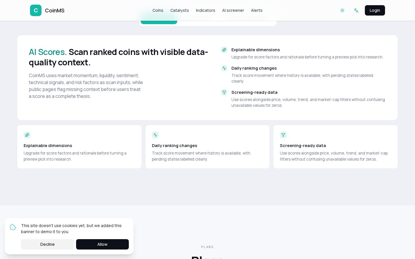 CoinMS Pricing