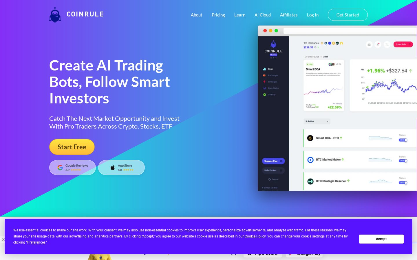 Coinrule Homepage