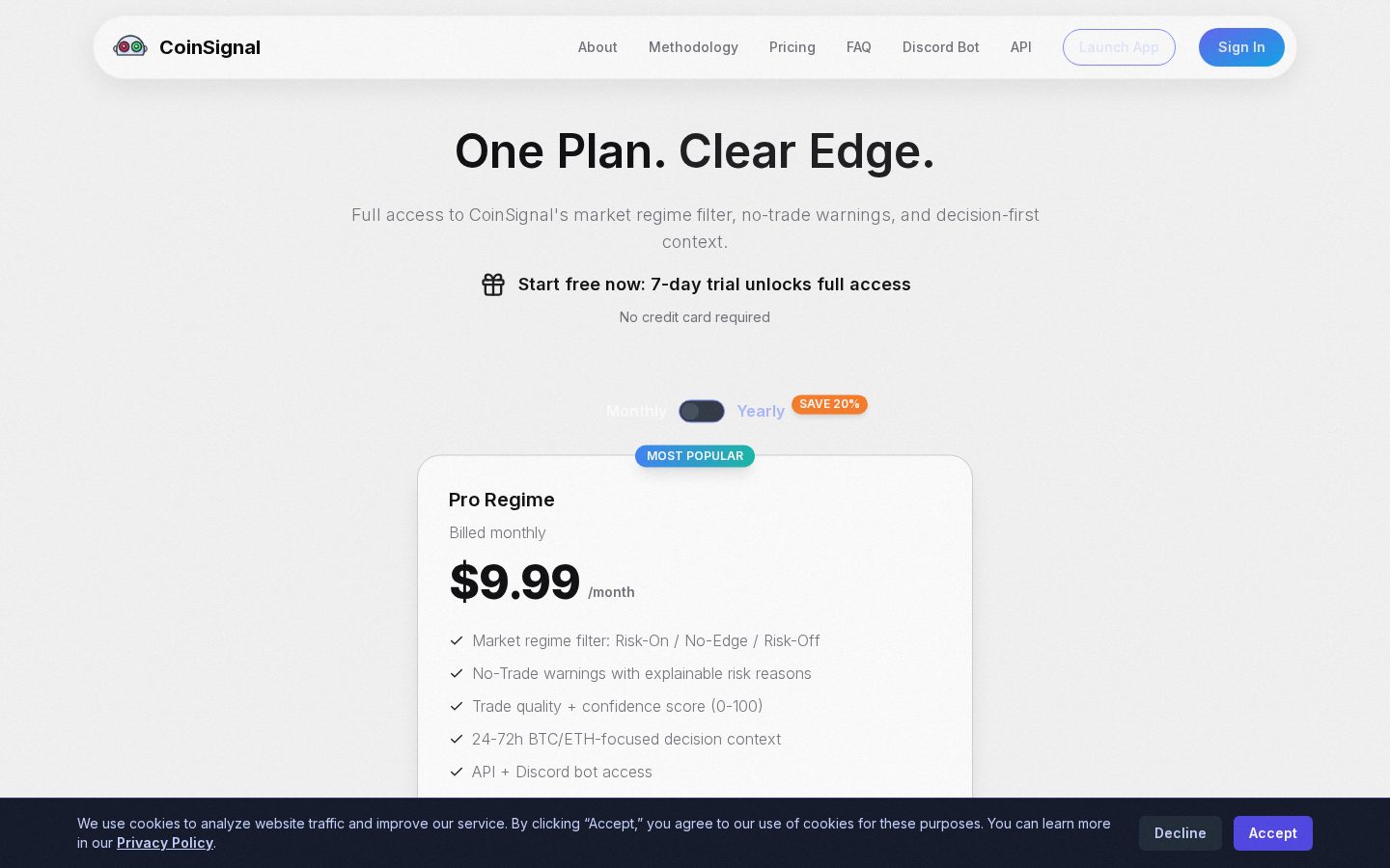 CoinSignal Pricing