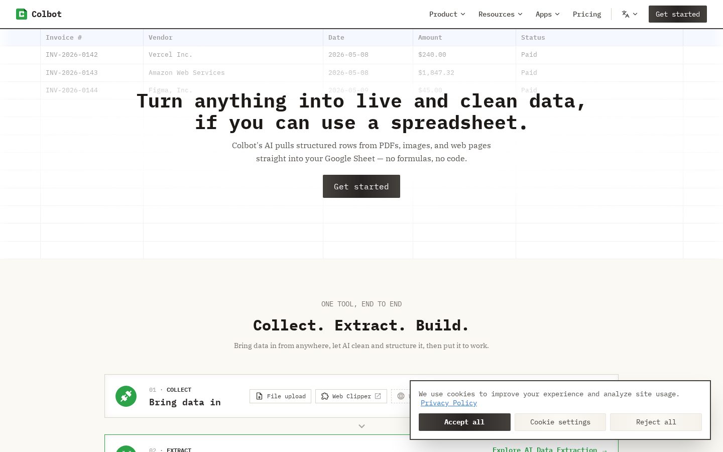 Colbot.ai Homepage
