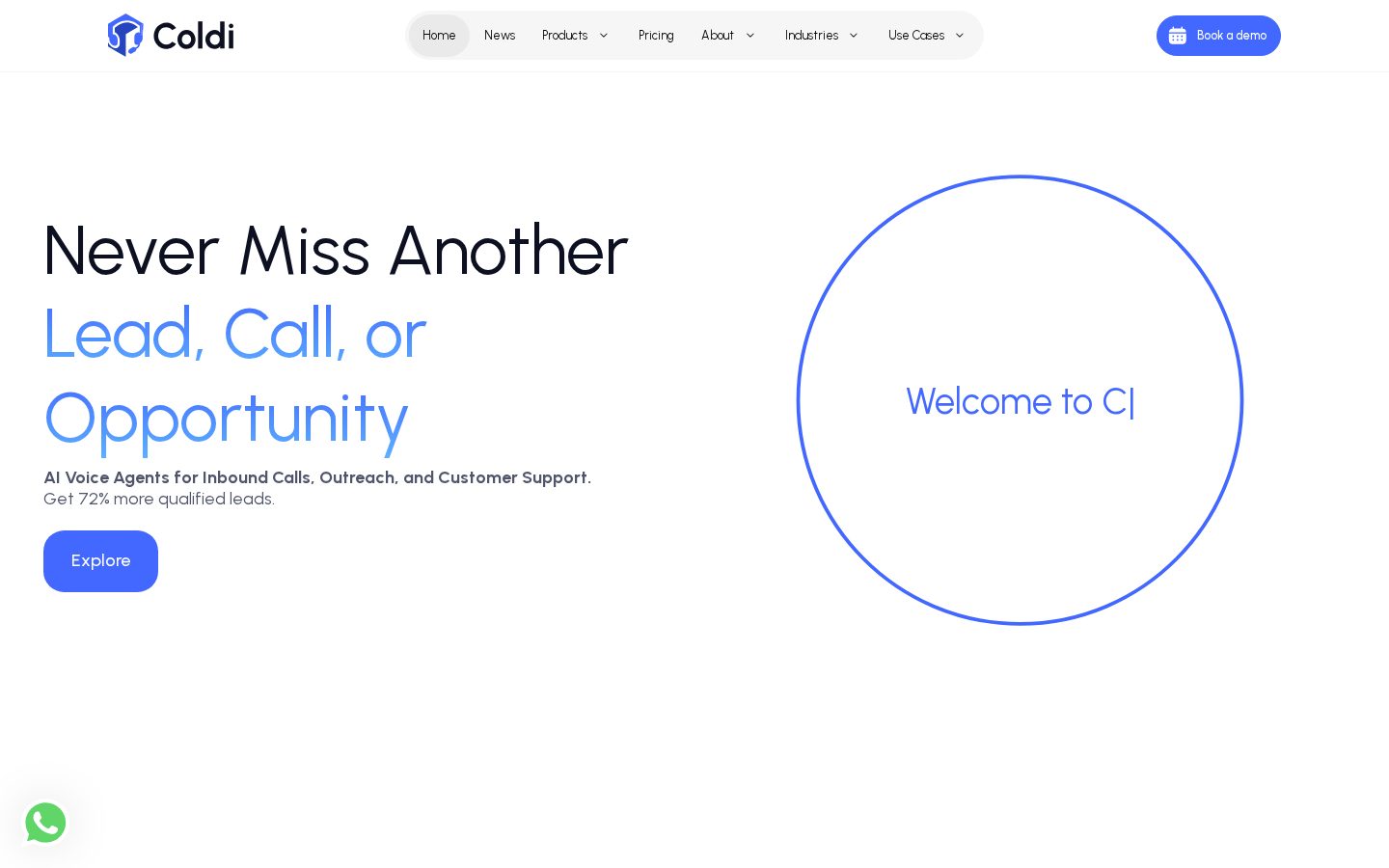 Coldi AI Homepage