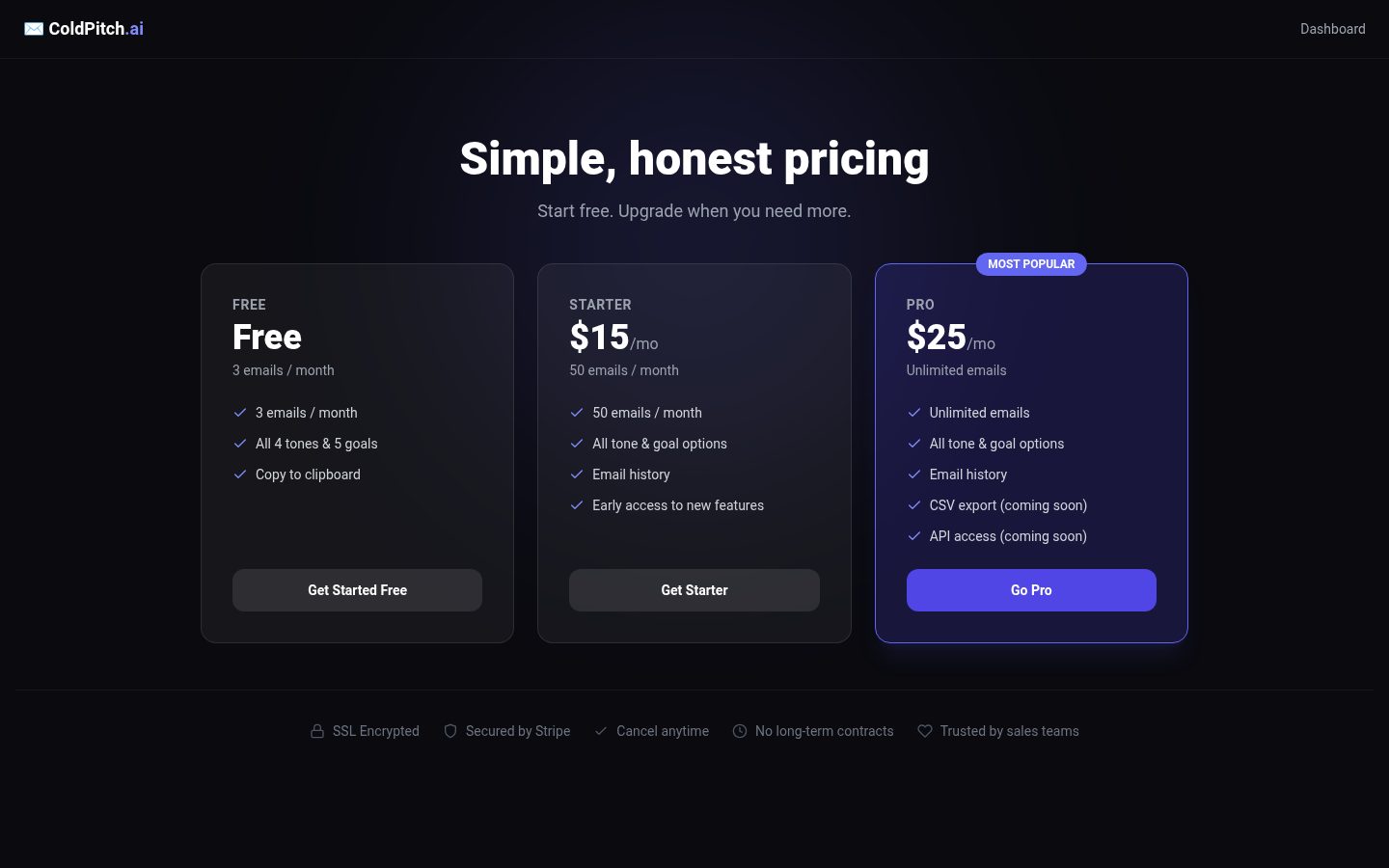 ColdPitch.ai Pricing