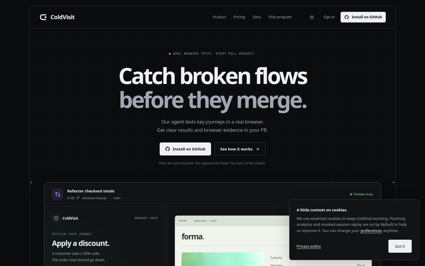 ColdVisit Homepage