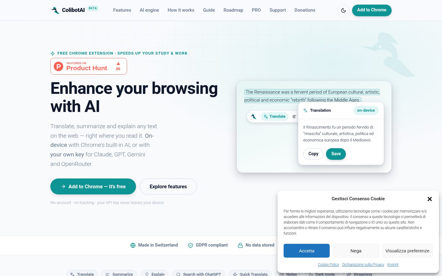 ColibotAI Homepage
