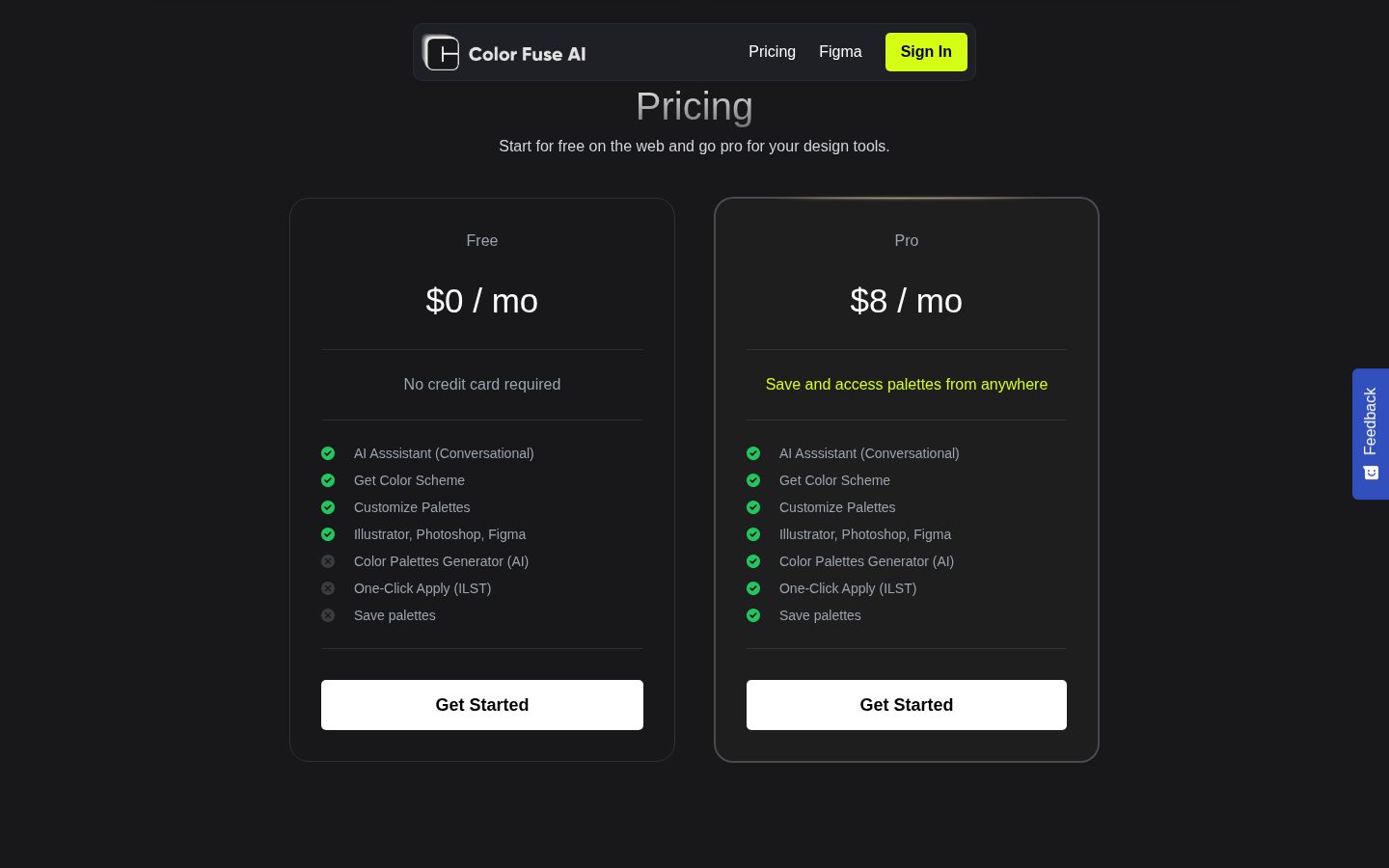 Color Fuse AI Pricing