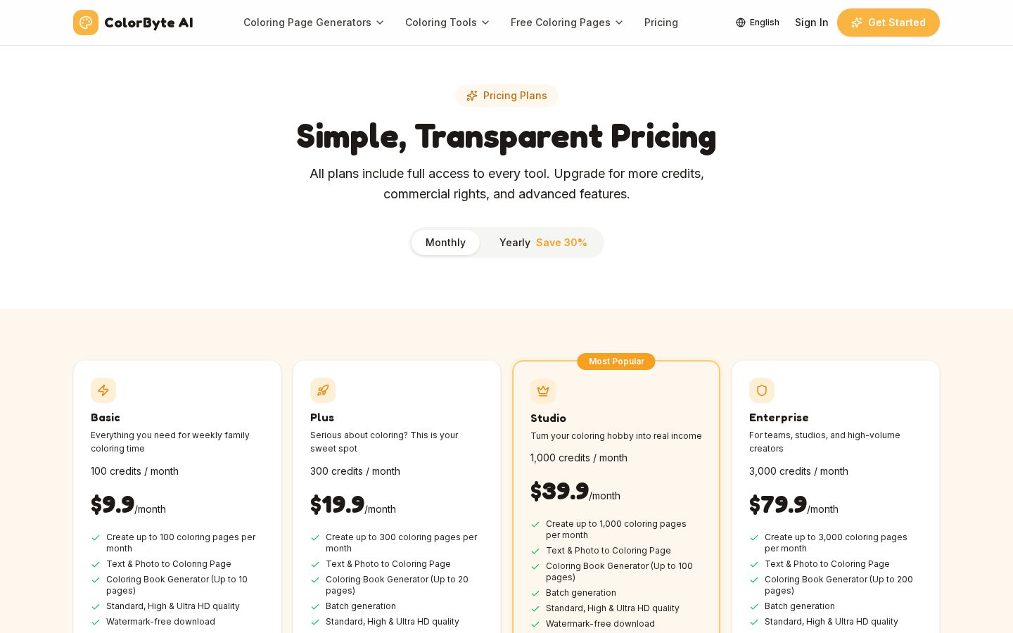 ColorByte AI Pricing