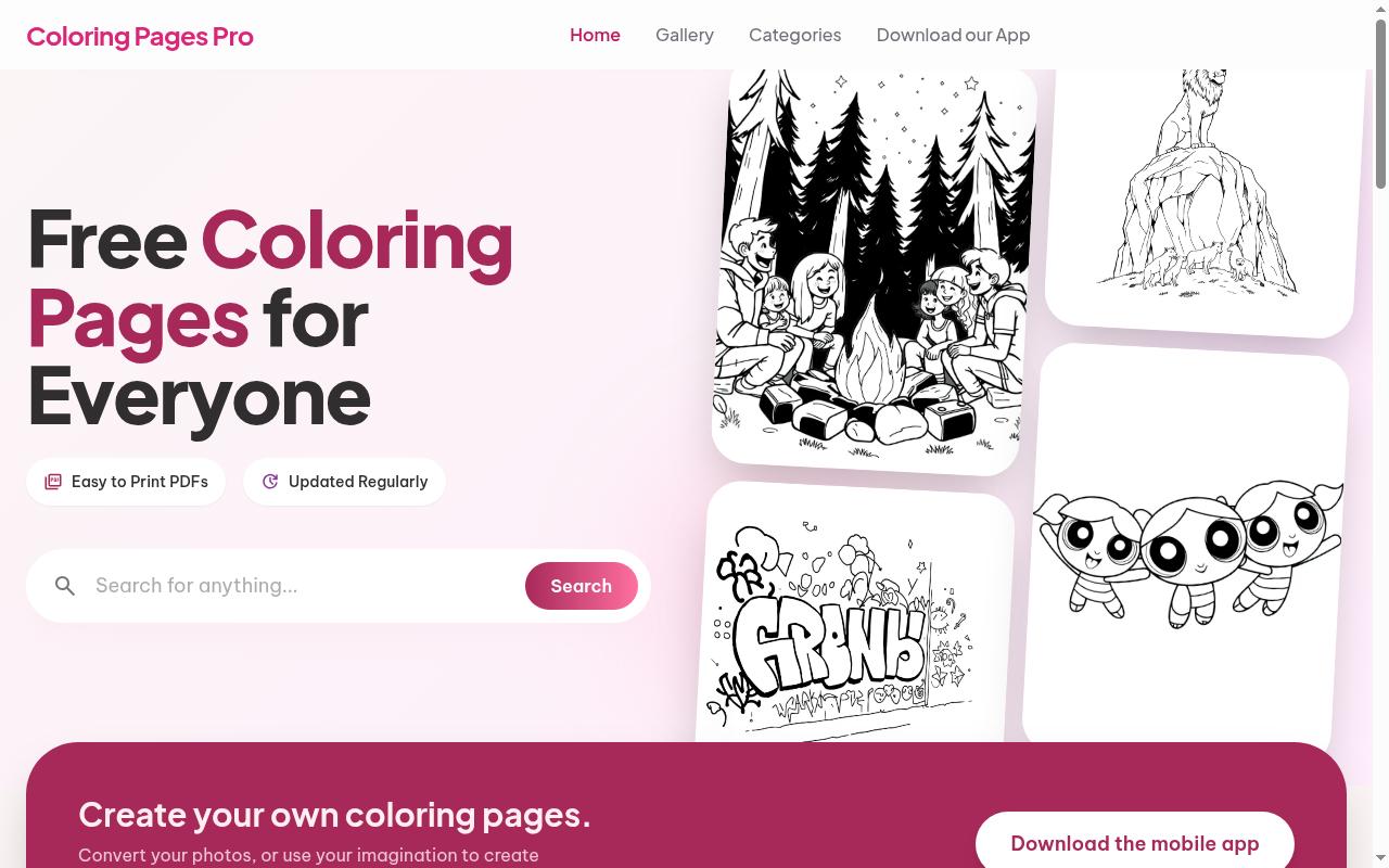 Coloring Pages Pro Homepage