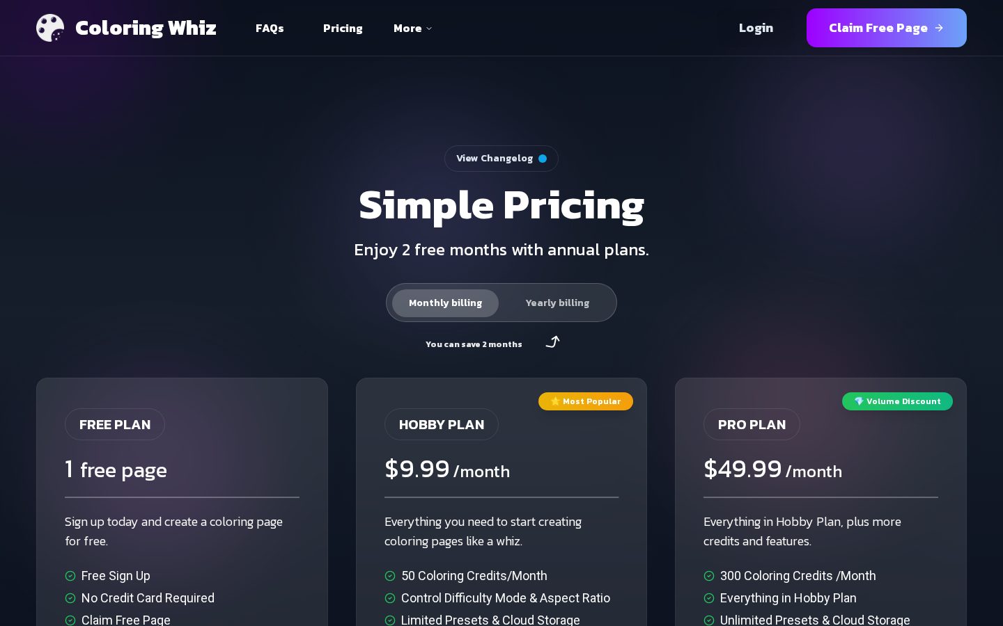 Coloring Whiz Pricing