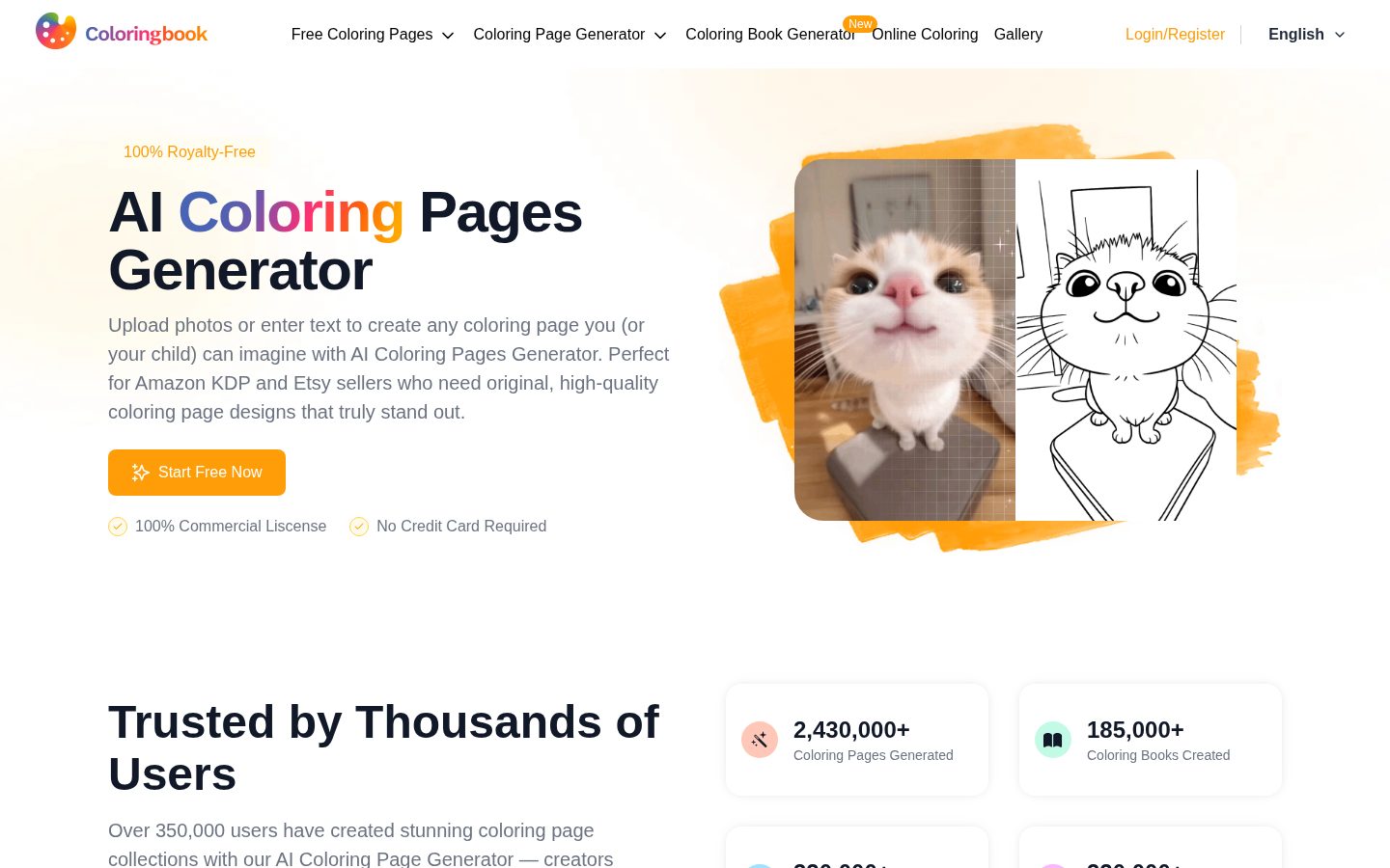 ColoringBook AI Homepage
