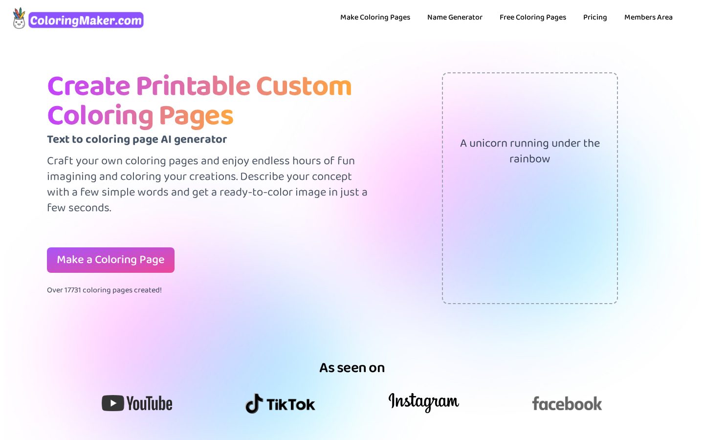 ColoringMaker Homepage