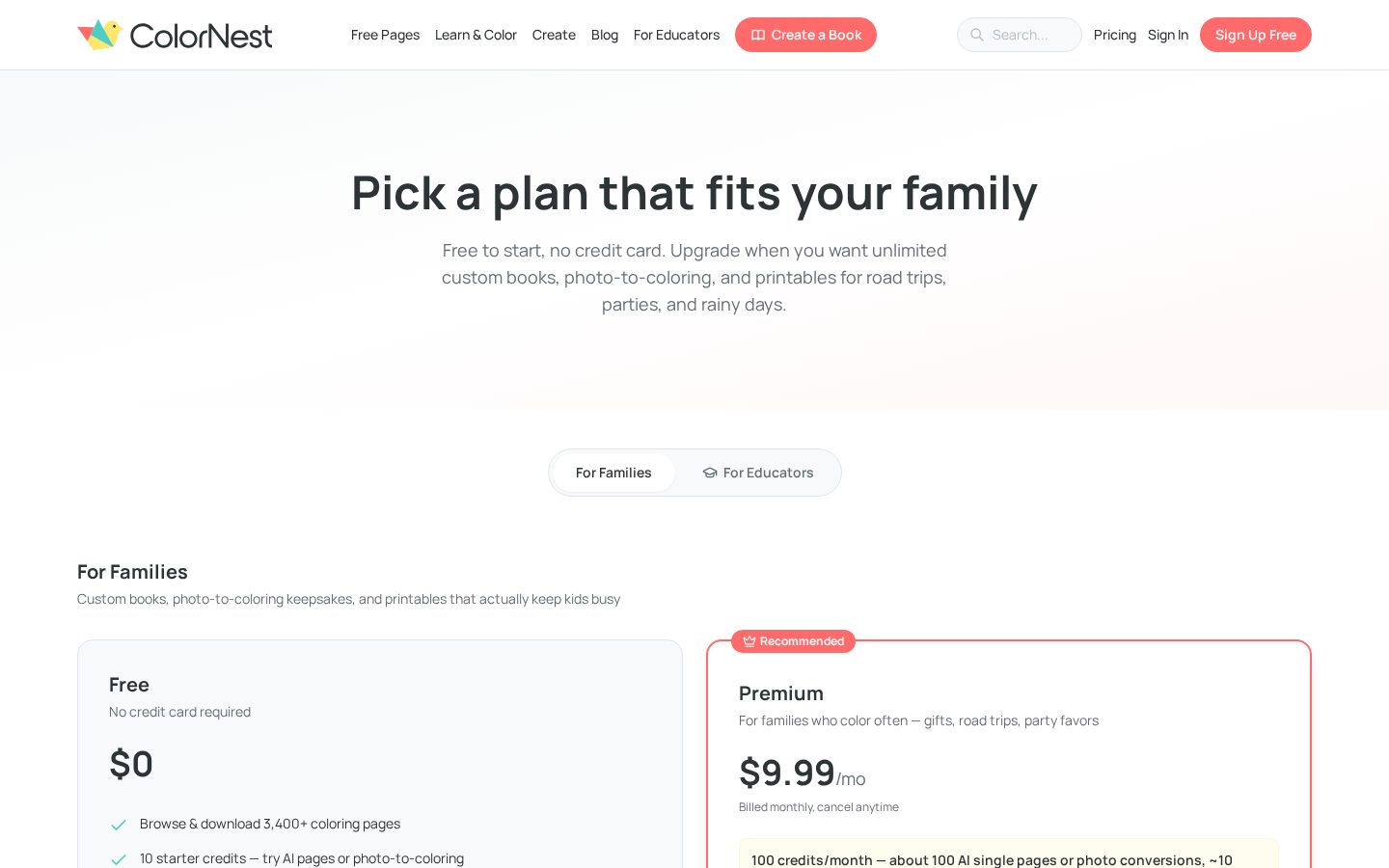 ColorNest Pricing