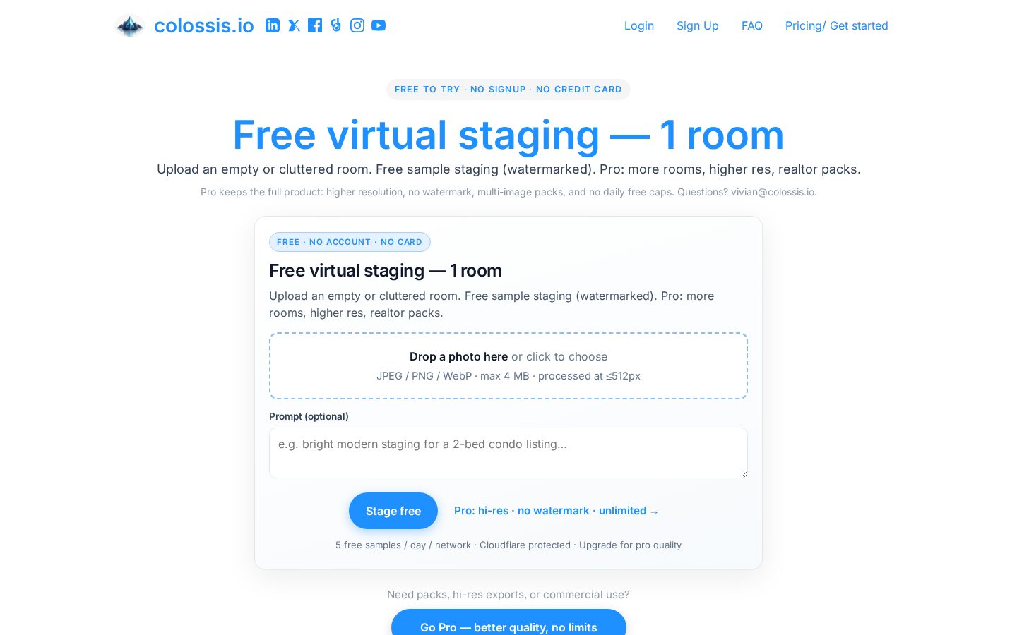 colossis.io Homepage