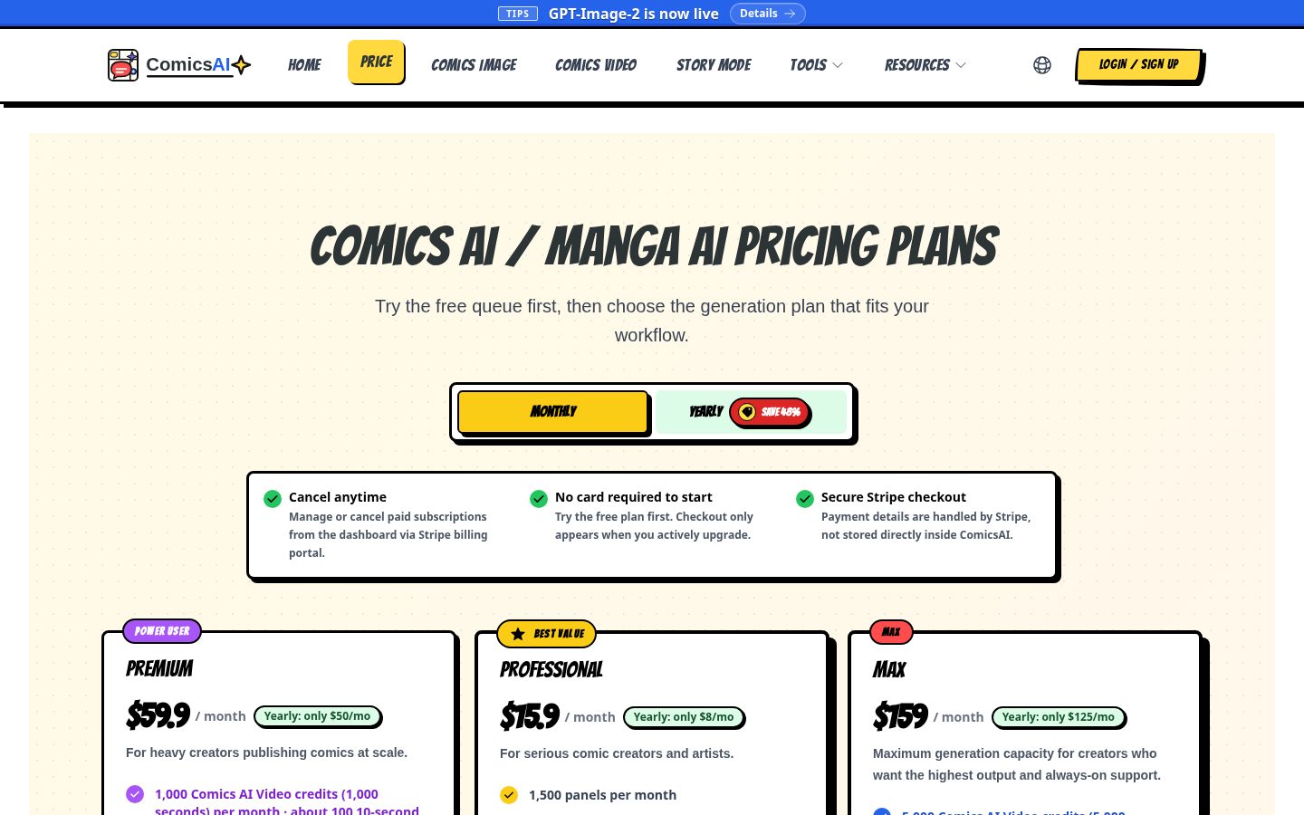 ComicsAI Pricing