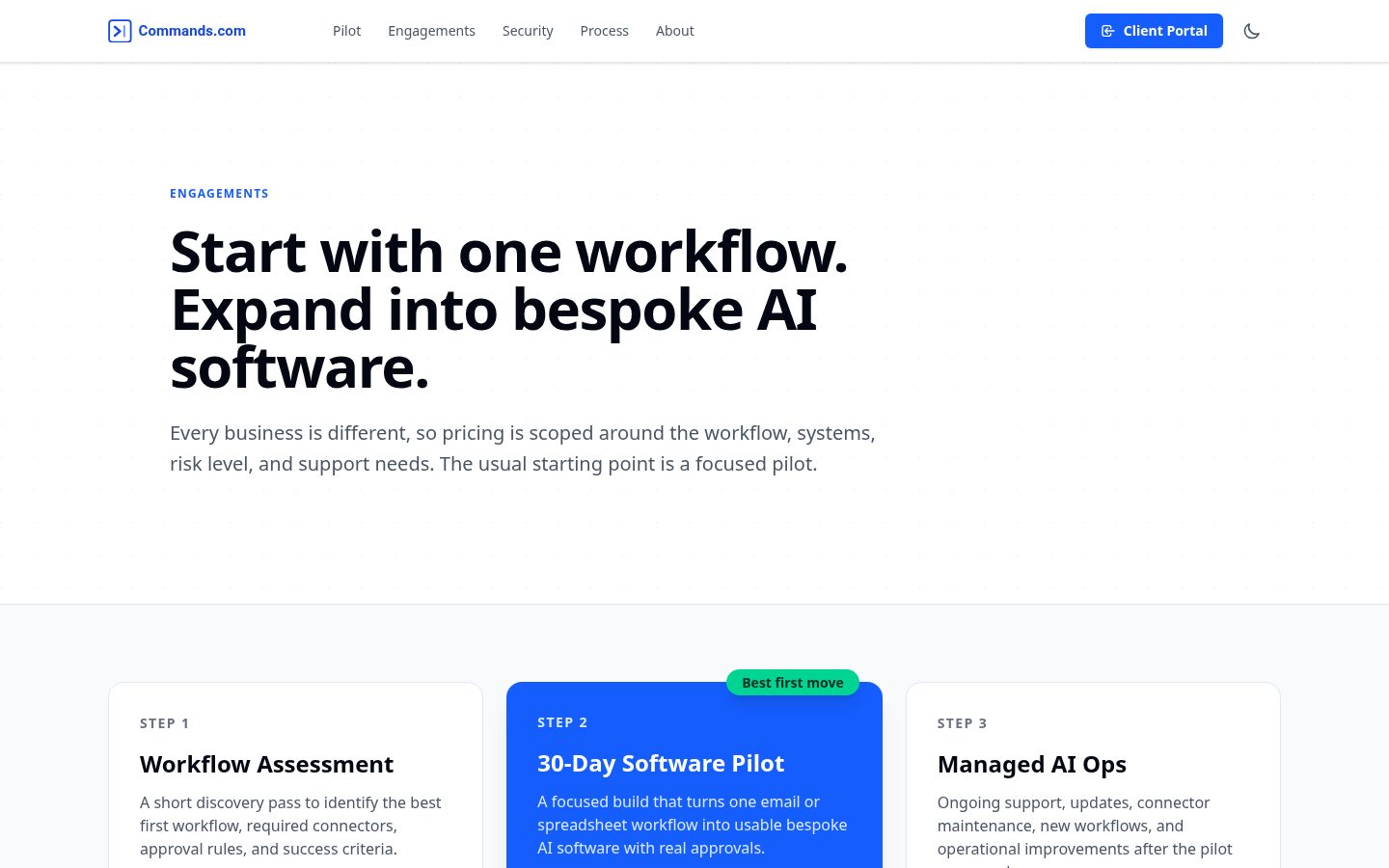 Commands: Agent Workspace Pricing