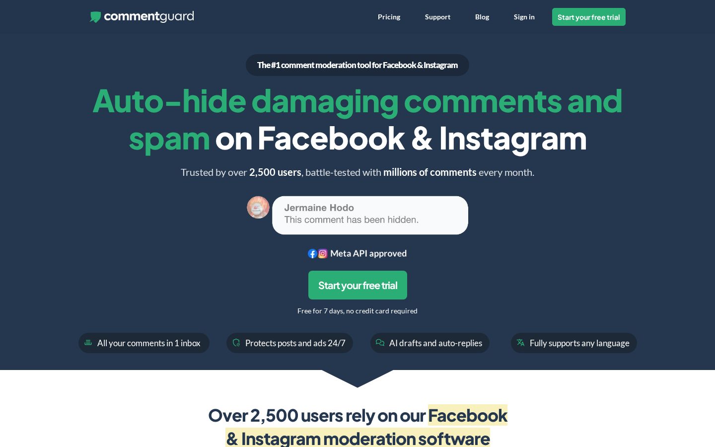 CommentGuard Homepage