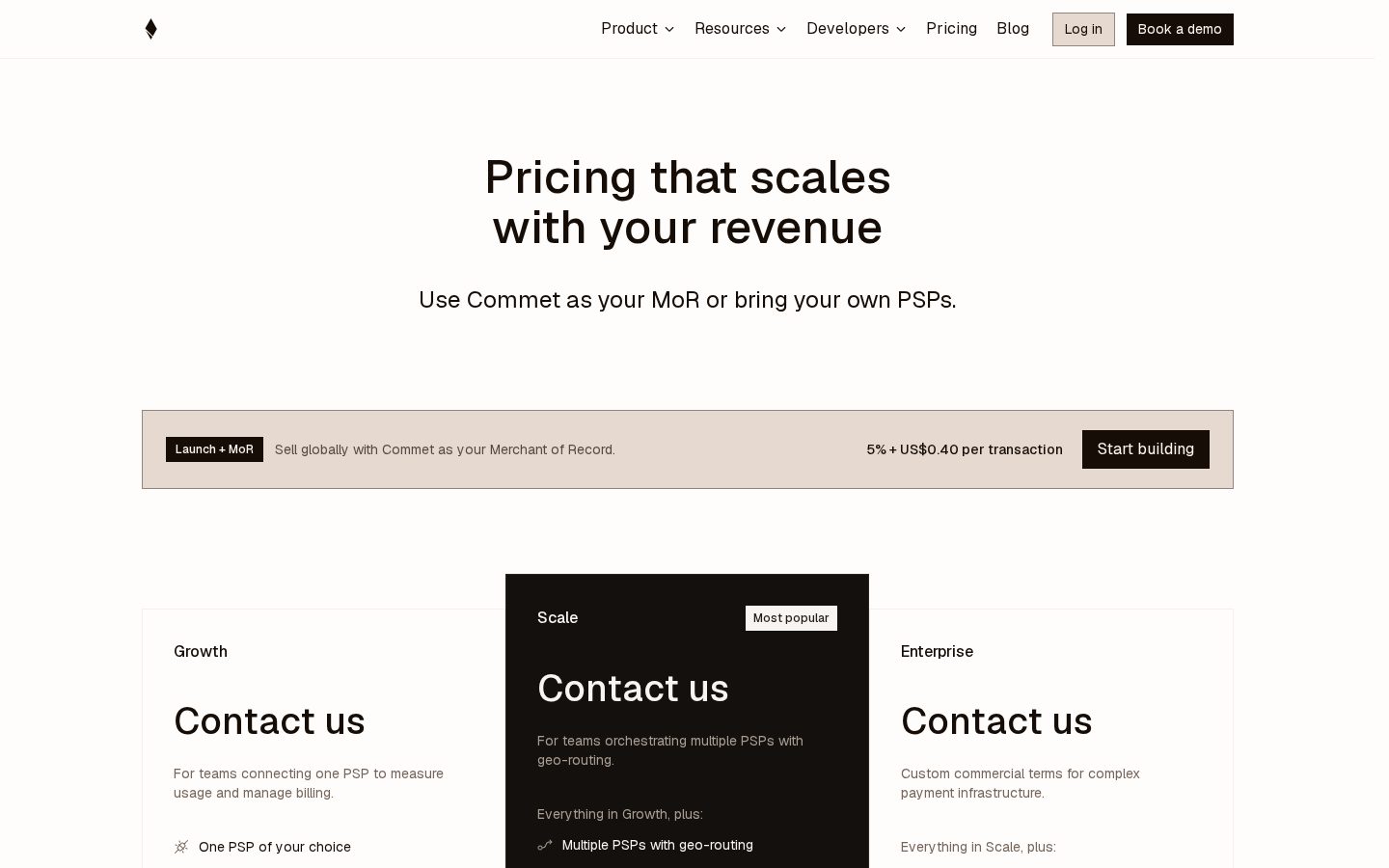 Commet Pricing