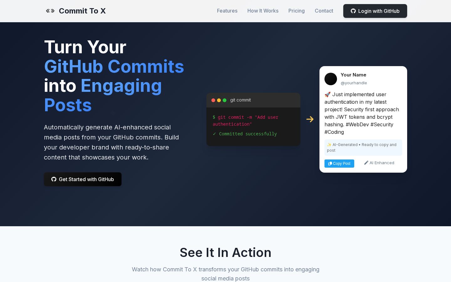 Commit To X Homepage