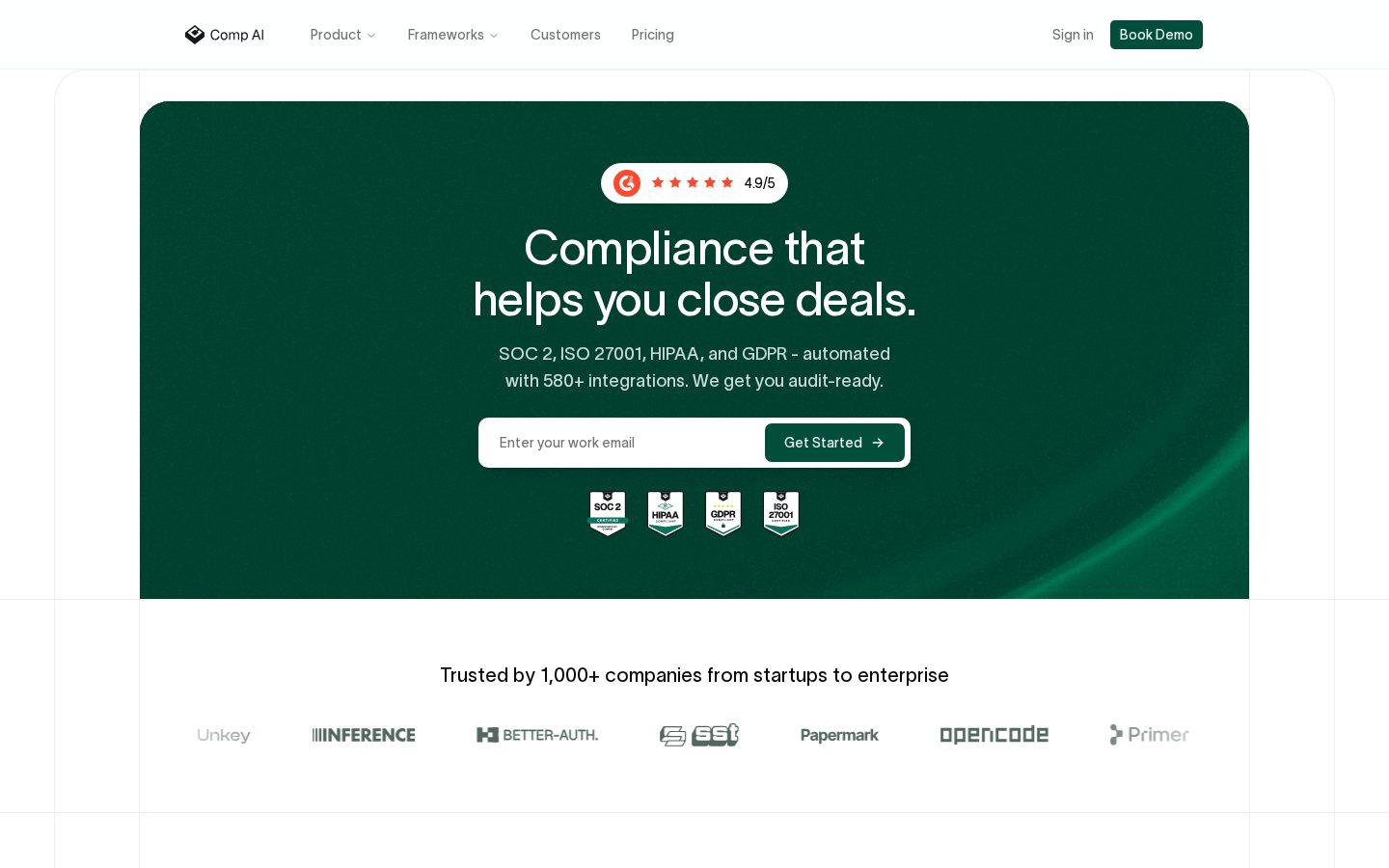 Comp AI Homepage