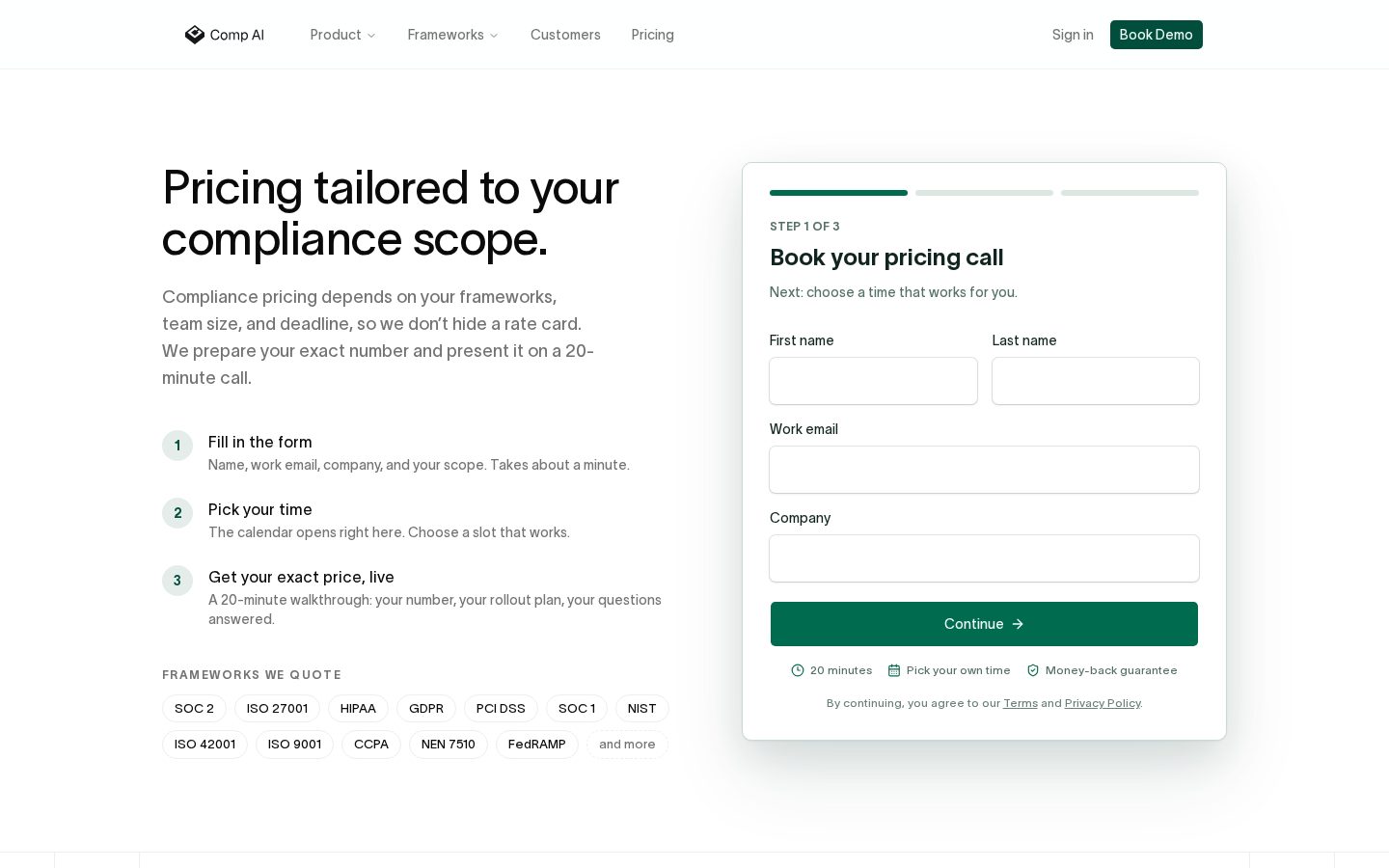 Comp AI Pricing