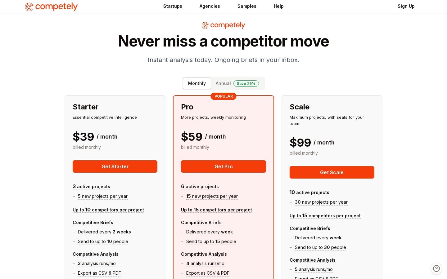 Competely Pricing