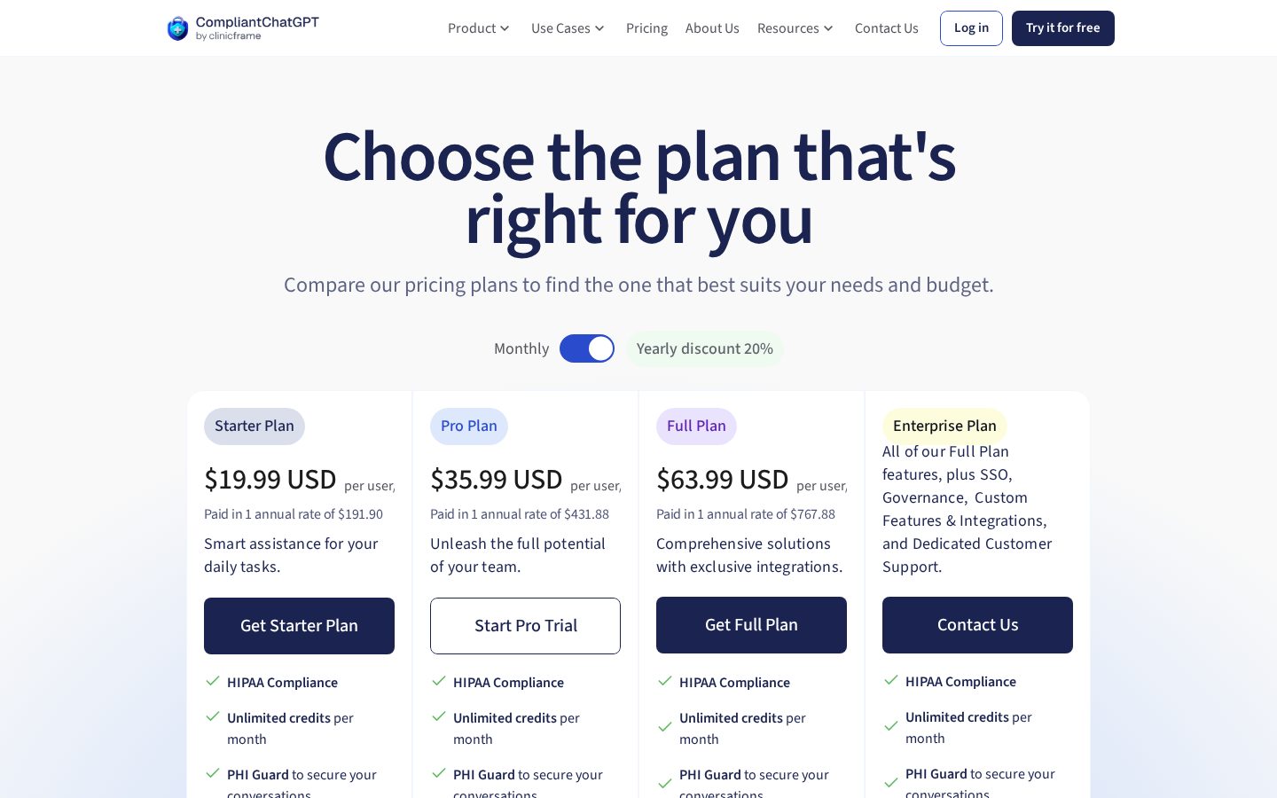 CompliantChatGPT Pricing