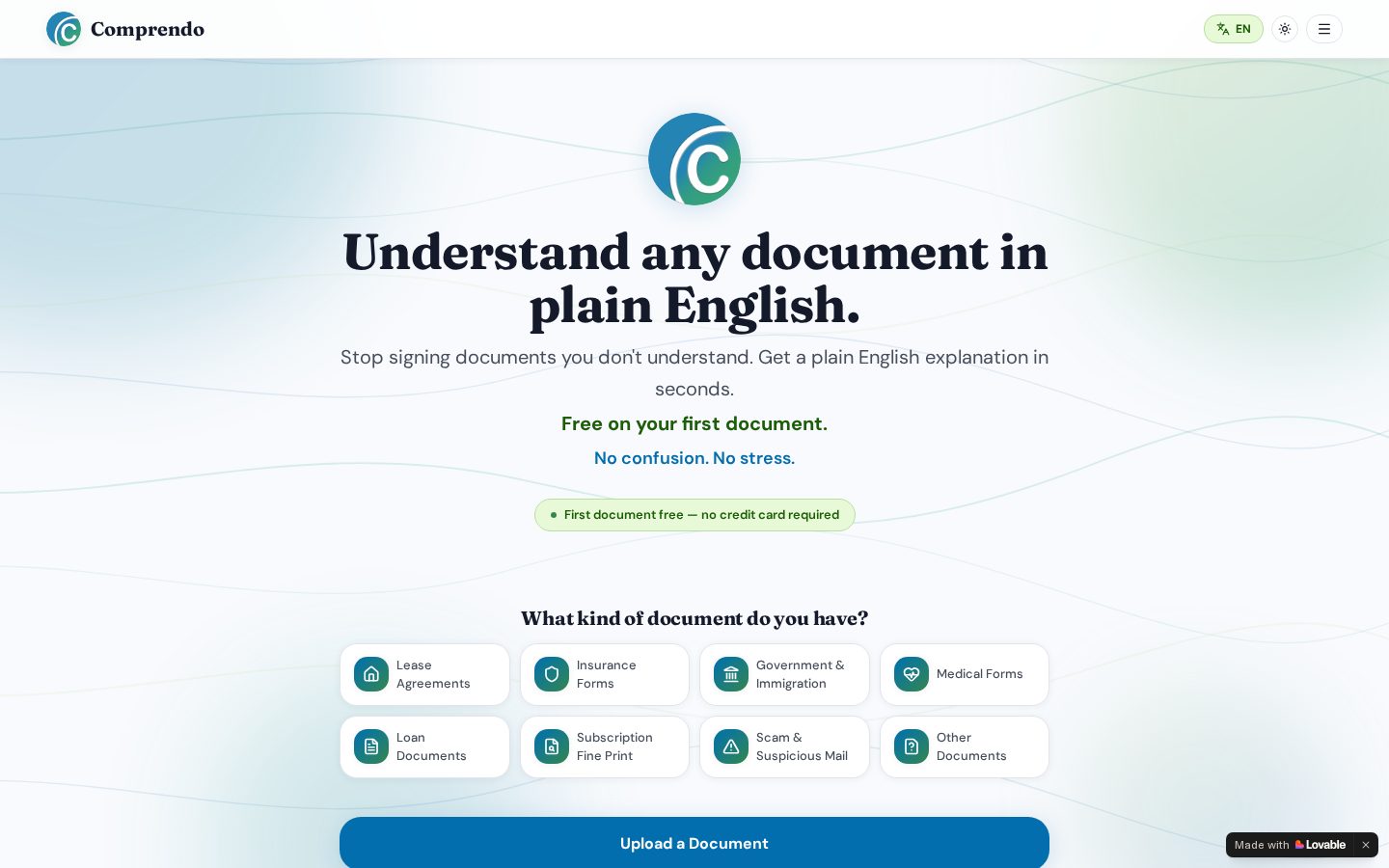 Comprendo Homepage