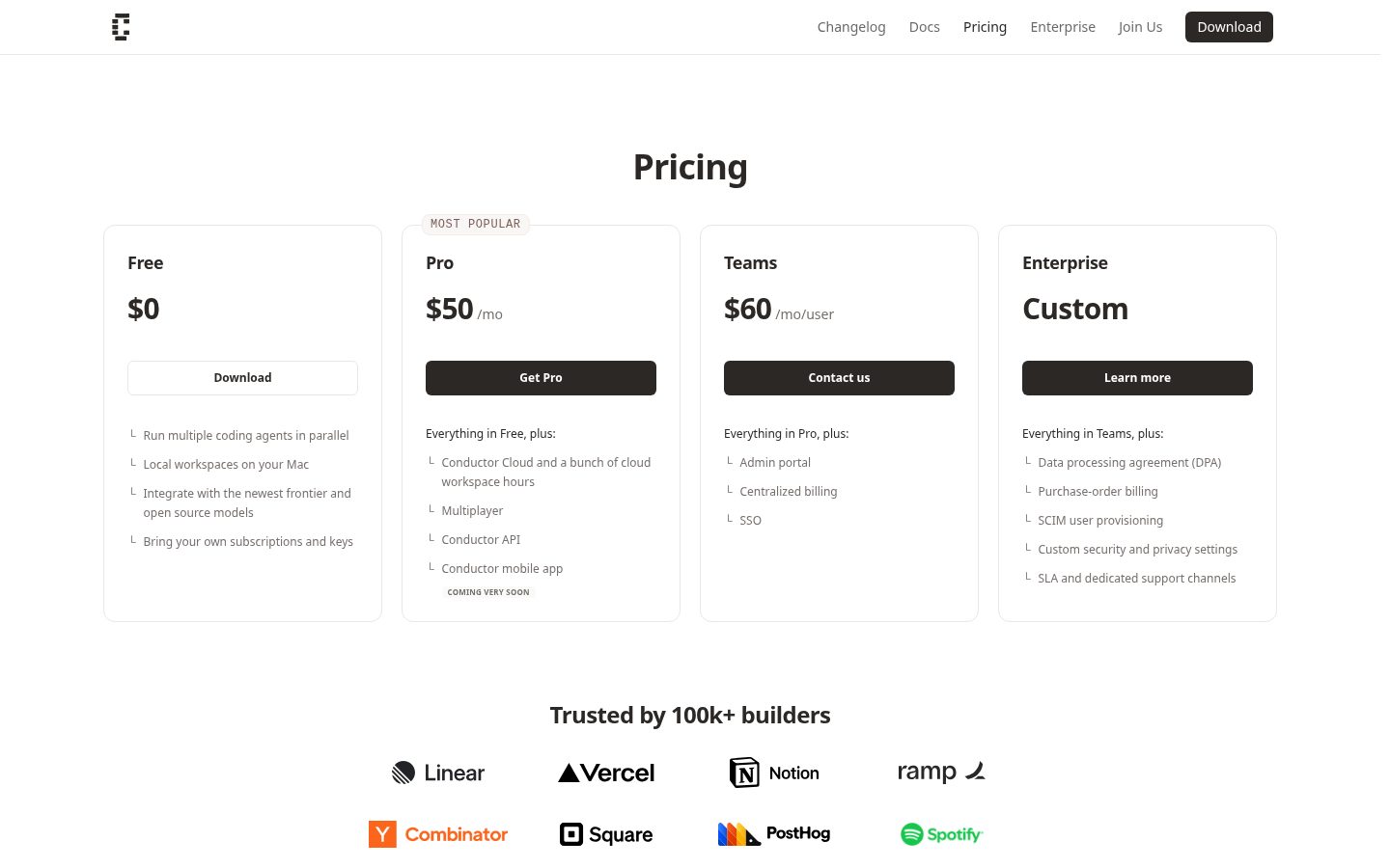 Conductor Pricing
