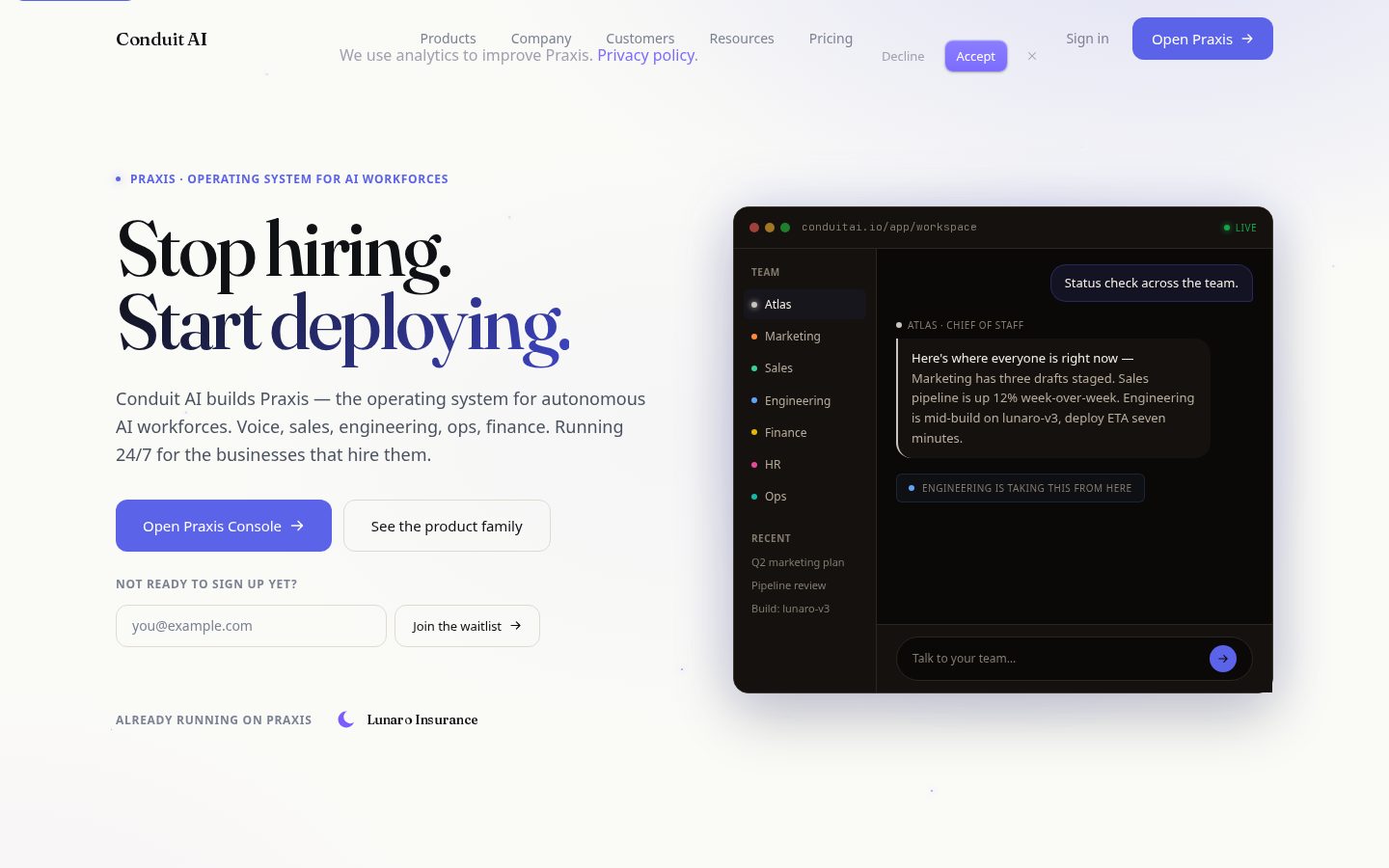 Conduit AI Homepage